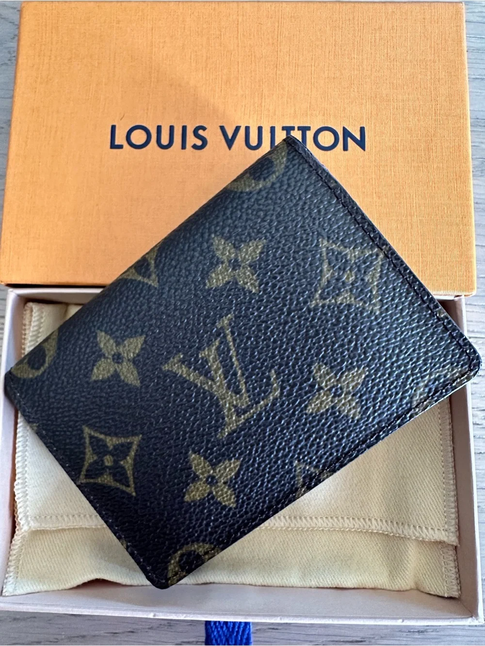 Louis Vuitton Monogram Enveloppe Carte de Visite Card Holder Unisex Full Set
